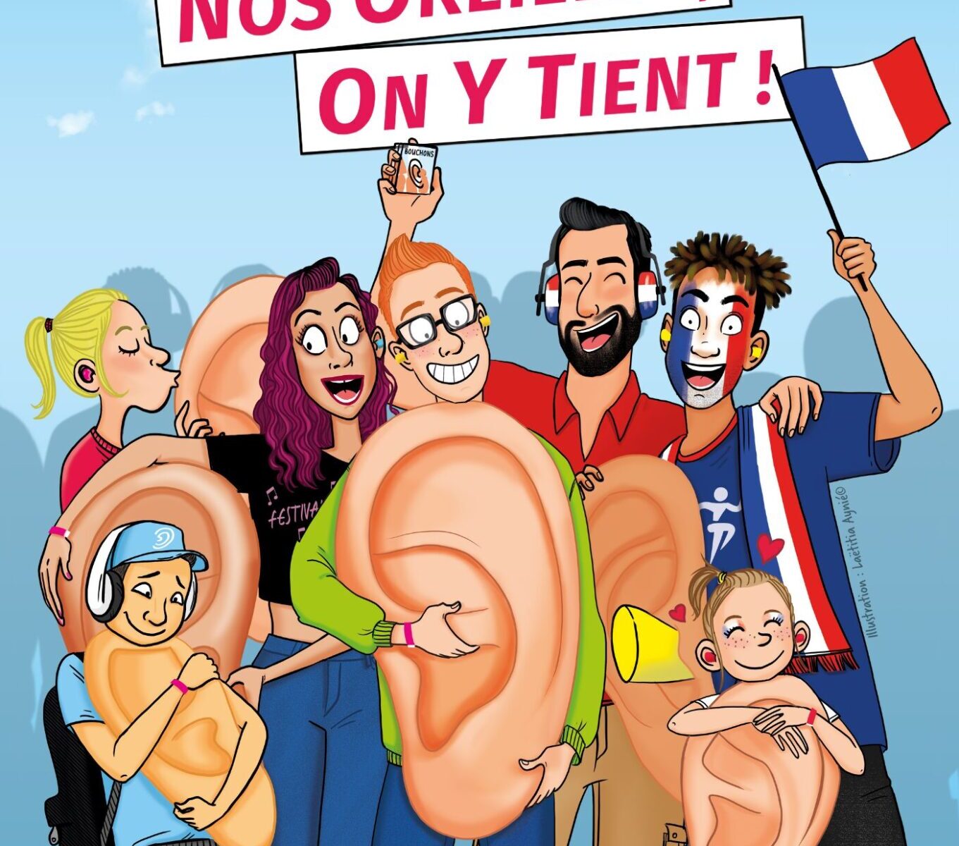 Affiche de la campagne Nos oreilles on y tient JNA La Solution Auditive